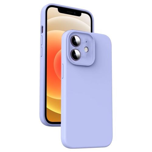 

For iPhone 12 Microfiber Liquid Silicone Shockproof Phone Case(Purple)