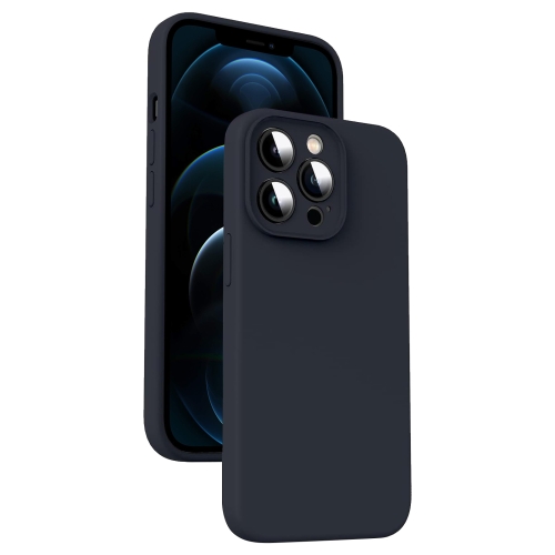 

For iPhone 12 Pro Max Microfiber Liquid Silicone Shockproof Phone Case(Black)