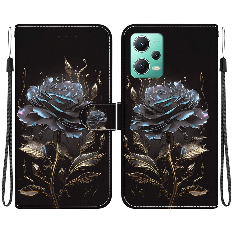 For Xiaomi Redmi Note 12 5G Crystal Texture Colored Drawing Leather Phone Case(Black Rose)
For Xiaomi Redmi Note 12 5G Crystal Texture Colored Drawing Leather Phone Case(Black Rose)