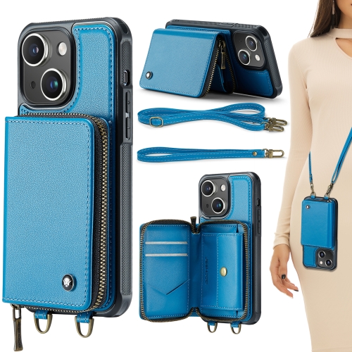For iPhone 15 JEEHOOD C22 Series Zipper Wallet Leather Phone Case with Dual Lanyard(Blue)
For iPhone 15 JEEHOOD C22 Series Zipper Wallet Leather Phone Case with Dual Lanyard(Blue)