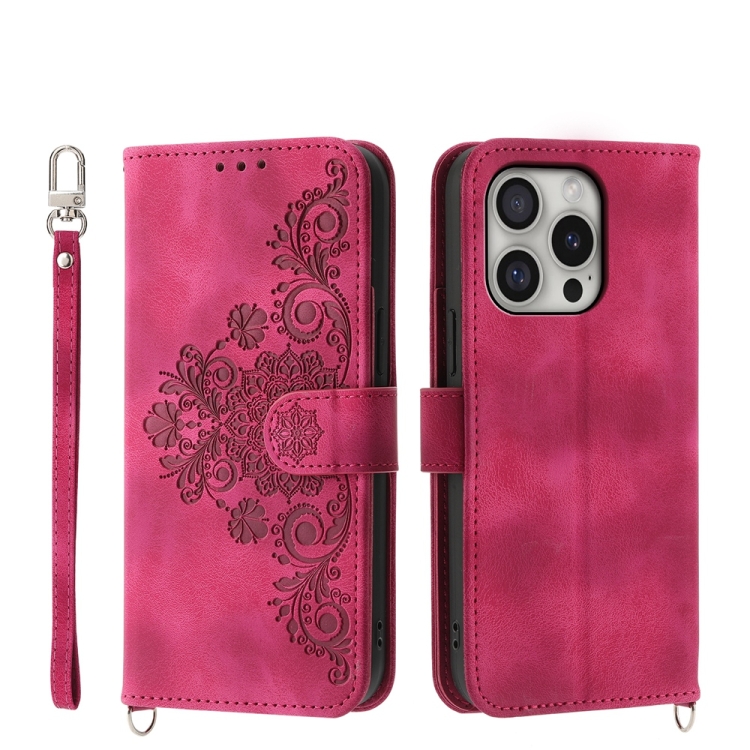 For iPhone 16 Pro Skin-feel Flowers Embossed Wallet Leather Phone Case(Wine Red)
For iPhone 16 Pro Skin-feel Flowers Embossed Wallet Leather Phone Case(Wine Red)