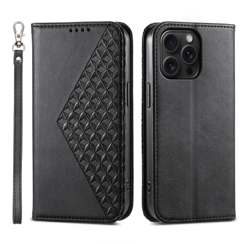 For iPhone 15 Pro Max Cubic Grid Calf Texture Magnetic Leather Phone Case(Black)
For iPhone 15 Pro Max Cubic Grid Calf Texture Magnetic Leather Phone Case(Black)