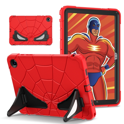 

For Samsung Galaxy Tab A9+ Spider Silicone Hybrid PC Shockproof Tablet Case(Red Black)