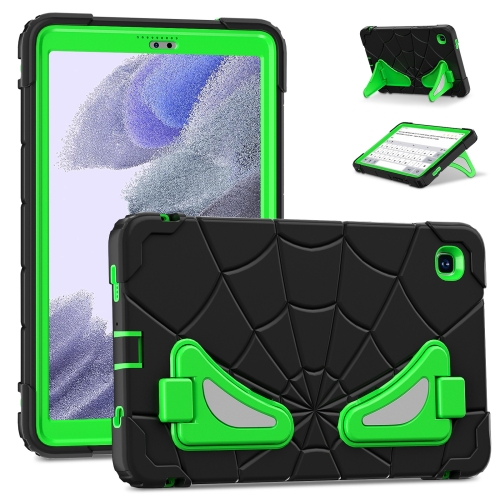 

For Samsung Galaxy Tab A7 Lite T220 Spider Silicone Hybrid PC Shockproof Tablet Case(Black Green)