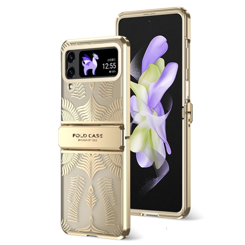

For Samsung Galaxy Z Flip4 5G Angel Wings Electroplated Frosted Phone Case(Gold)
