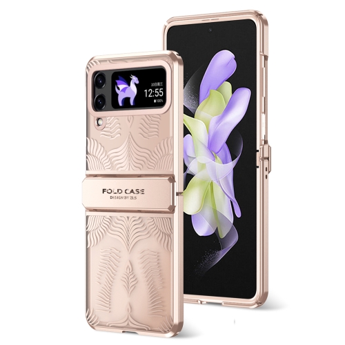 

For Samsung Galaxy Z Flip4 5G Angel Wings Electroplated Frosted Phone Case(Rose Gold)