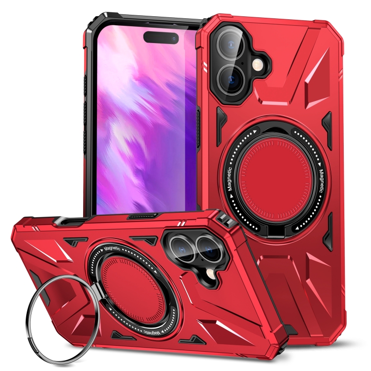 For iPhone 16 Plus MagSafe Magnetic Shockproof Phone Case with Ring Holder(Red)
For iPhone 16 Plus MagSafe Magnetic Shockproof Phone Case with Ring Holder(Red)