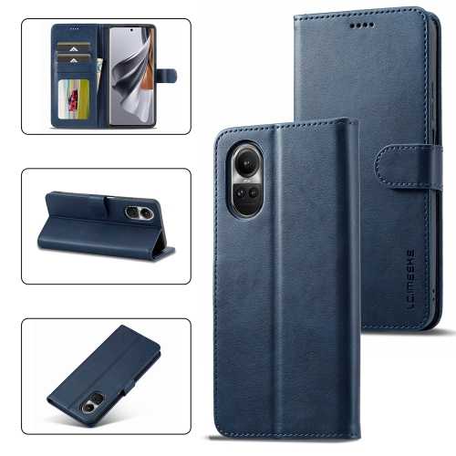 

For OPPO Reno10 / Reno10 Pro 5G Global LC.IMEEKE Calf Texture Horizontal Flip Leather Case(Blue)