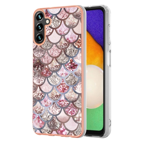 

For Samsung Galaxy A55 5G Electroplating IMD TPU Phone Case(Pink Scales)