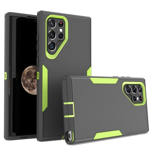 

For Samsung Galaxy S22 Ultra 5G 2 in 1 Magnetic PC + TPU Phone Case(Gray+Fluorescent Green)