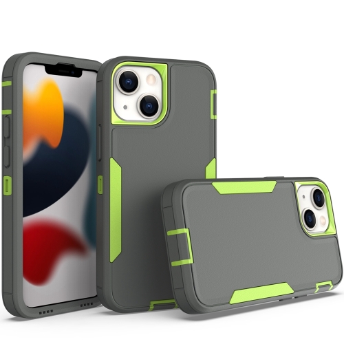 

For iPhone 13 mini 2 in 1 Magnetic PC + TPU Phone Case(Gray+Fluorescent Green)