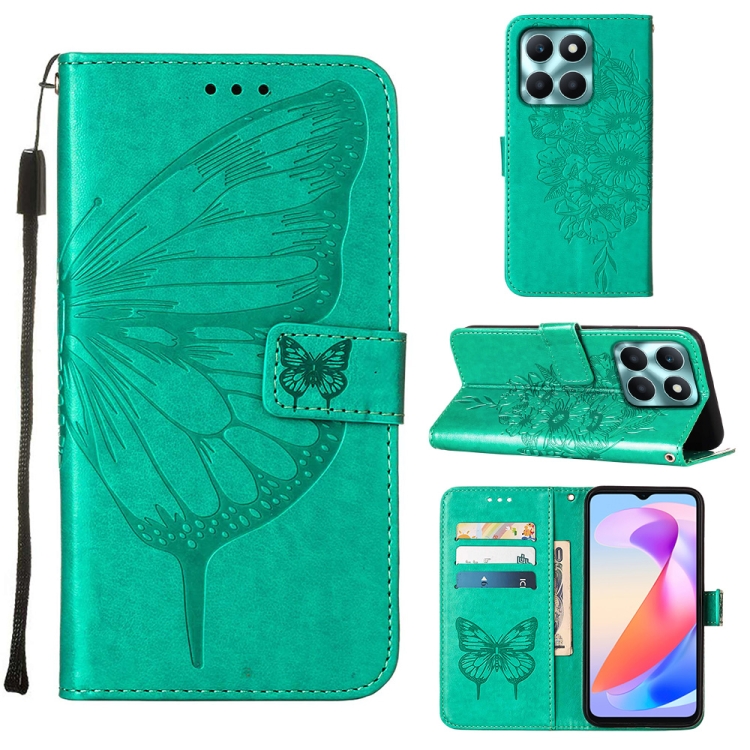 For Honor X6a Embossed Butterfly Leather Phone Case(Green)
For Honor X6a Embossed Butterfly Leather Phone Case(Green)