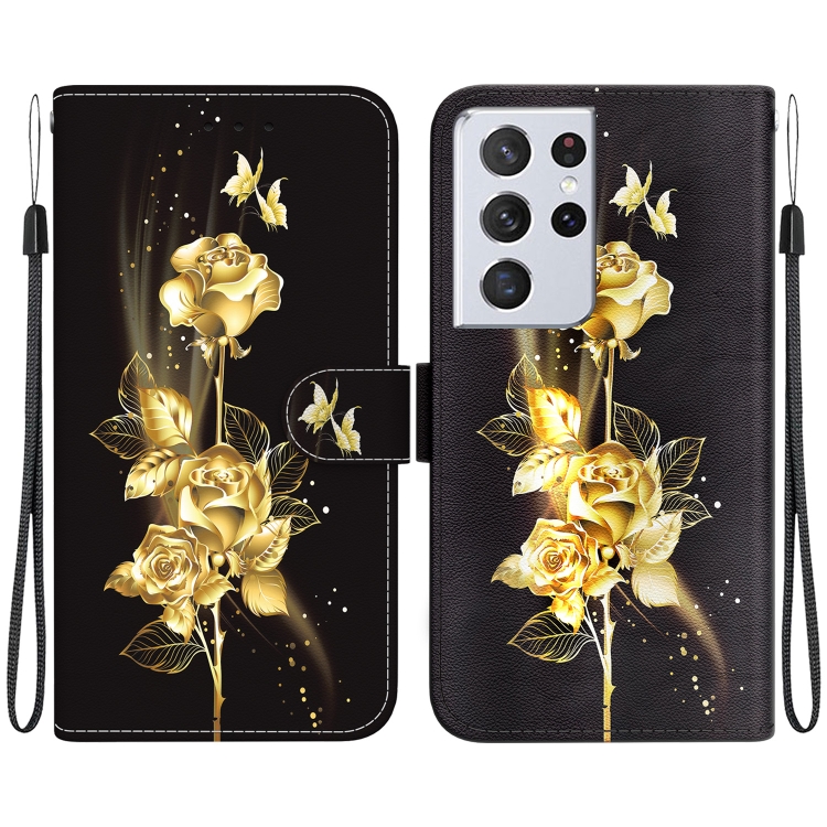 For Samsung Galaxy S21 Ultra 5G Crystal Texture Colored Drawing Leather Phone Case(Gold Butterfly Rose)
For Samsung Galaxy S21 Ultra 5G Crystal Texture Colored Drawing Leather Phone Case(Gold Butterfly Rose)