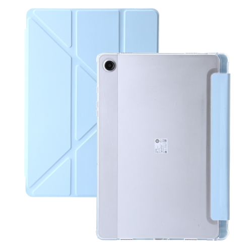 

For Samsung Galaxy Tab A9 Clear Acrylic Deformation Leather Tablet Case(Ice Blue)