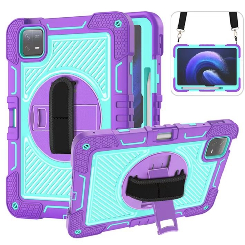 For Xiaomi Pad 6 360 Degree Rotation PC Contrast Silicone Tablet Case(Purple + Mint Green)
For Xiaomi Pad 6 360 Degree Rotation PC Contrast Silicone Tablet Case(Purple + Mint Green)