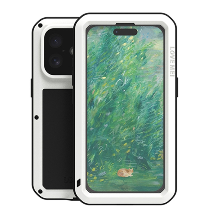 For iPhone 16 LOVE MEI Metal Shockproof Life Waterproof Dustproof Phone Case(White)
For iPhone 16 LOVE MEI Metal Shockproof Life Waterproof Dustproof Phone Case(White)