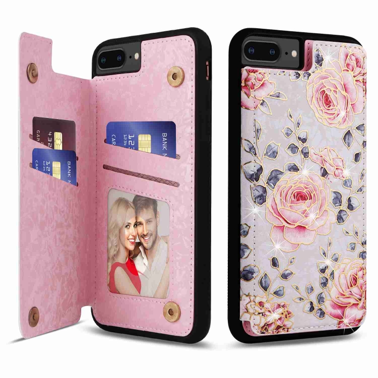 For iPhone 8 Plus / 7 Plus Printed Double Buckle RFID Anti-theft Phone Case(Pastoral Rose) 
For iPhone 8 Plus / 7 Plus Printed Double Buckle RFID Anti-theft Phone Case(Pastoral Rose)