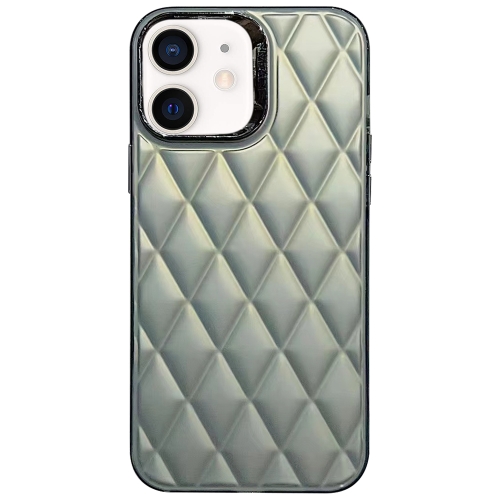 

For iPhone 11 3D Rhombus Electroplating TPU Hybrid PC Phone Case(Grey)