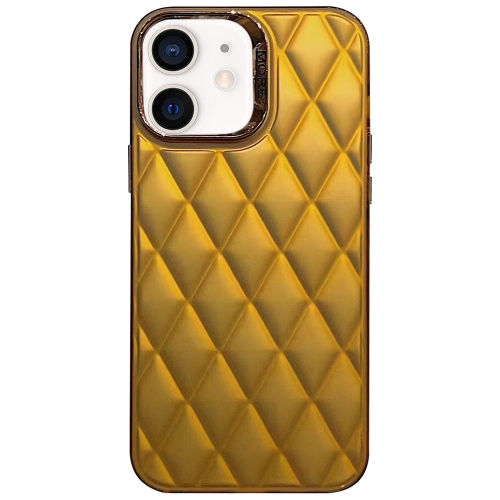 

For iPhone 11 3D Rhombus Electroplating TPU Hybrid PC Phone Case(Gold)