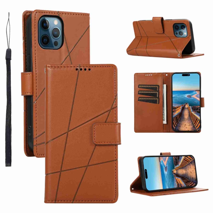 For iPhone 12 Pro Max PU Genuine Leather Texture Embossed Line Phone Case(Brown)
For iPhone 12 Pro Max PU Genuine Leather Texture Embossed Line Phone Case(Brown)