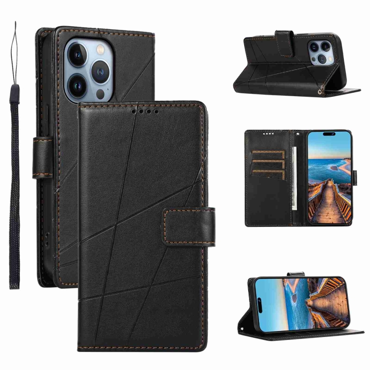 For iPhone 13 Pro Max PU Genuine Leather Texture Embossed Line Phone Case(Black)
For iPhone 13 Pro Max PU Genuine Leather Texture Embossed Line Phone Case(Black)