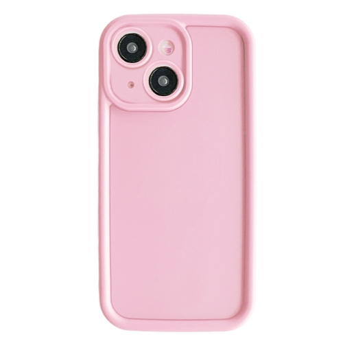 

For iPhone 14 Plus Fine Hole Shockproof Frame Frosted TPU Phone Case(Pink)