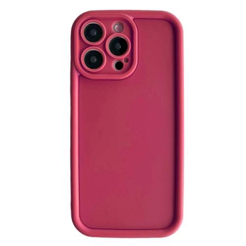 

For iPhone 14 Pro Fine Hole Shockproof Frame Frosted TPU Phone Case(Claret Red)