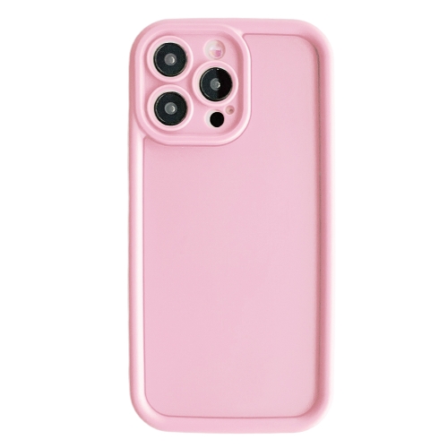 

For iPhone 14 Pro Fine Hole Shockproof Frame Frosted TPU Phone Case(Pink)