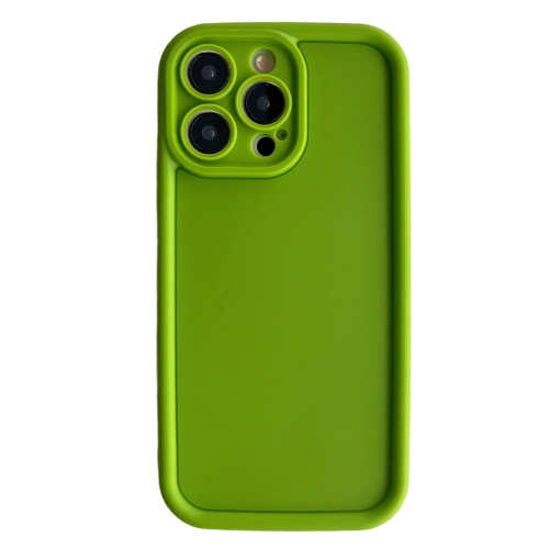 

For iPhone 14 Pro Max Fine Hole Shockproof Frame Frosted TPU Phone Case(Green)