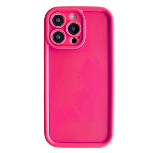 

For iPhone 14 Pro Max Fine Hole Shockproof Frame Frosted TPU Phone Case(Rose Red)
