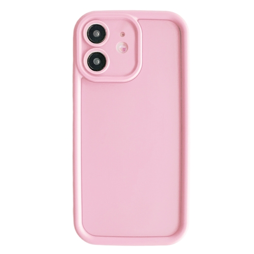 

For iPhone 12 Fine Hole Shockproof Frame Frosted TPU Phone Case(Pink)
