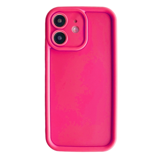 

For iPhone 12 Fine Hole Shockproof Frame Frosted TPU Phone Case(Rose Red)
