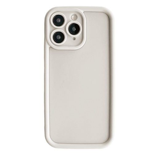 

For iPhone 11 Pro Fine Hole Shockproof Frame Frosted TPU Phone Case(Beige)