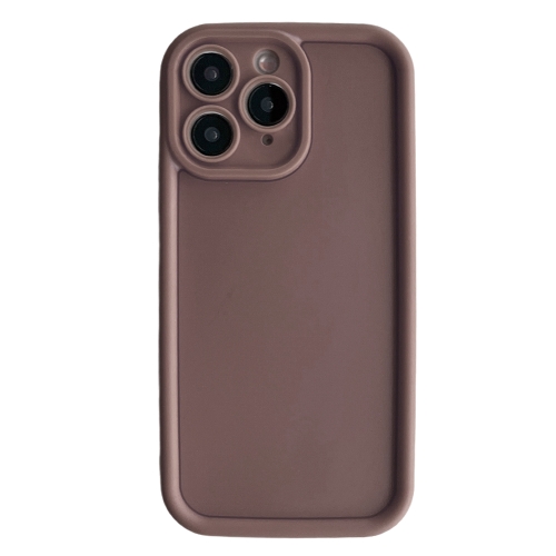 

For iPhone 11 Pro Fine Hole Shockproof Frame Frosted TPU Phone Case(Brown)
