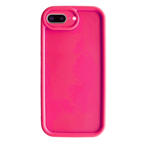 

For iPhone 8 Plus / 7 Plus Fine Hole Shockproof Frame Frosted TPU Phone Case(Rose Red)