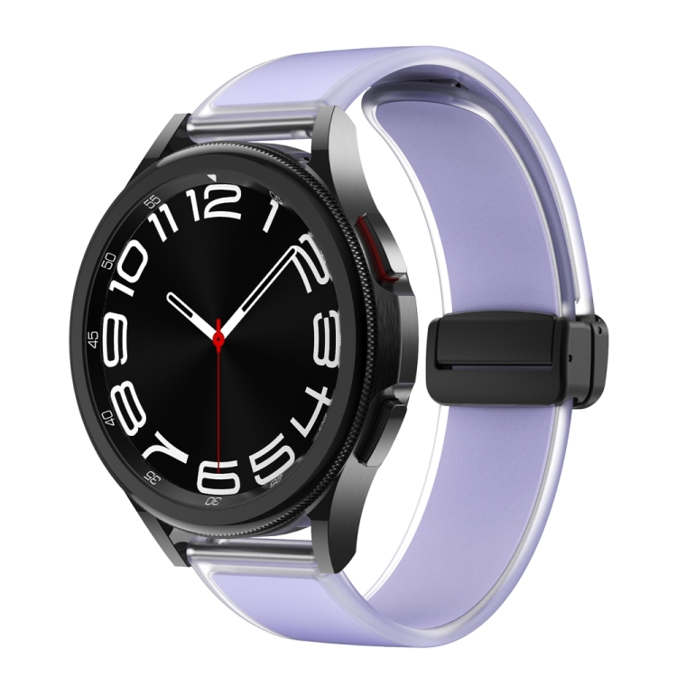 For Samsung Galaxy Watch6 / 5 / 4 Translucent Magnetic Black Buckle Silicone Watch Band(Purple)
For Samsung Galaxy Watch6 / 5 / 4 Translucent Magnetic Black Buckle Silicone Watch Band(Purple)
