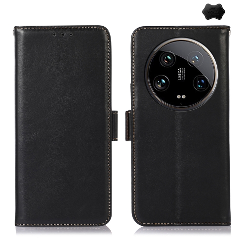 

For Xiaomi 14 Ultra Magnetic Crazy Horse Texture Genuine Leather RFID Phone Case(Black)