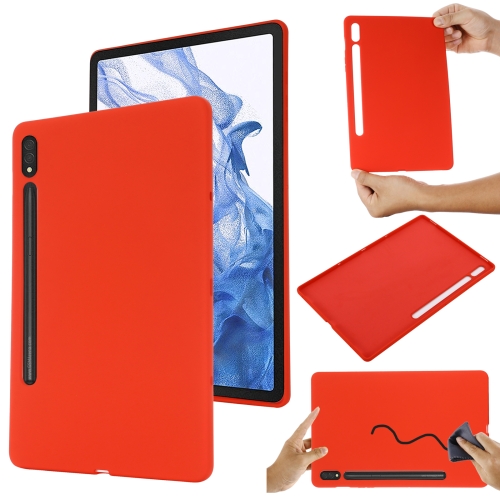 

For Samsung Galaxy Tab S9 Ultra Pure Color Liquid Silicone Shockproof Tablet Case(Red)