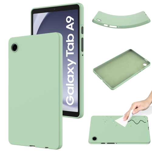 

For Samsung Galaxy Tab A9 Pure Color Liquid Silicone Shockproof Tablet Case(Green)