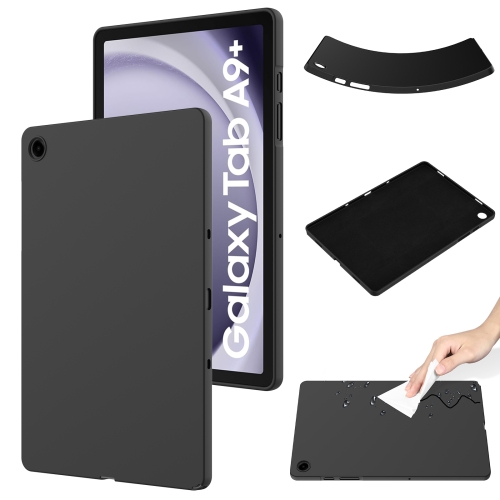 

For Samsung Galaxy Tab A9+ Pure Color Liquid Silicone Shockproof Tablet Case(Black)