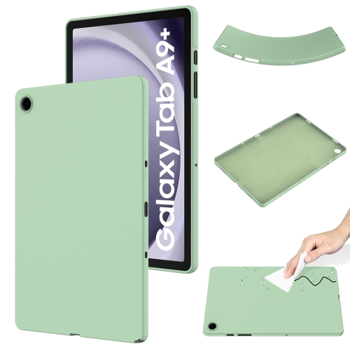 

For Samsung Galaxy Tab A9+ Pure Color Liquid Silicone Shockproof Tablet Case(Green)
