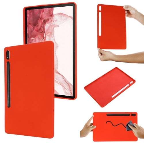 

For Samsung Galaxy Tab S9 FE+ Pure Color Liquid Silicone Shockproof Tablet Case(Red)