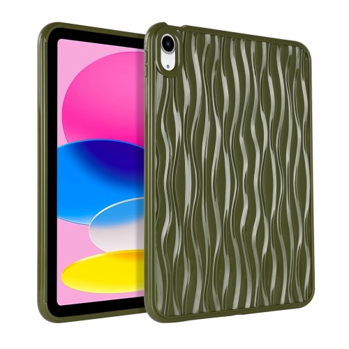 

For iPad 10th Gen 10.9 2022 Jelly Color Water Ripple TPU Tablet Case(Dark Green)