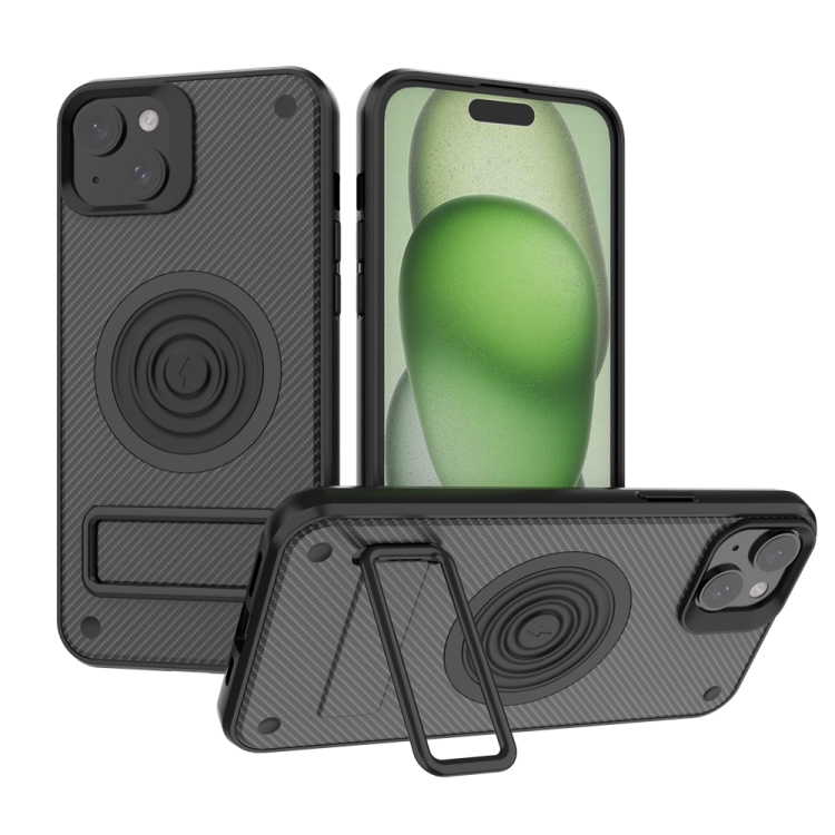 For iPhone 14 Plus Carbon Fiber Texture PC + TPU Phone Case with Metal Holder(Black)
For iPhone 14 Plus Carbon Fiber Texture PC + TPU Phone Case with Metal Holder(Black)