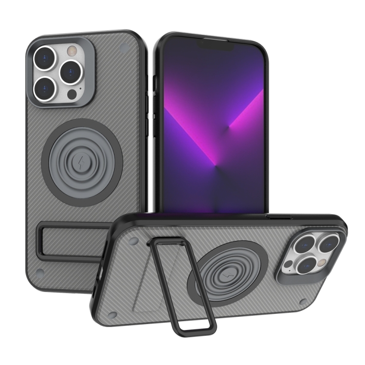 For iPhone 14 Pro Max Carbon Fiber Texture PC + TPU Phone Case with Metal Holder(Grey)
For iPhone 14 Pro Max Carbon Fiber Texture PC + TPU Phone Case with Metal Holder(Grey)