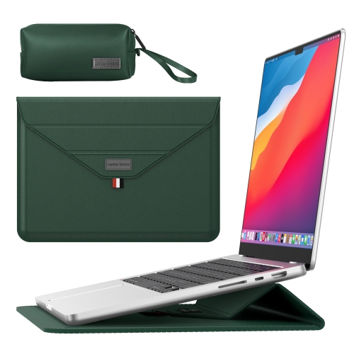 

For 15.4/15.6/16.1 inch Envelope Holder Laptop Sleeve Bag with Accessories Bag(Dark Green)