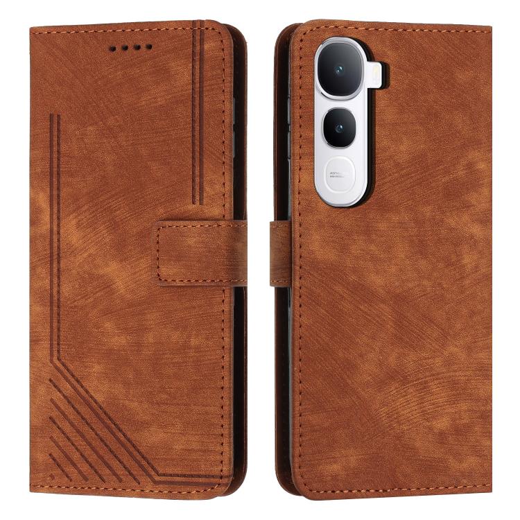 For vivo Y400 5G / 4G Global Skin Feel Stripe Pattern Leather Phone Case with Lanyard(Brown)
For vivo Y400 5G / 4G Global Skin Feel Stripe Pattern Leather Phone Case with Lanyard(Brown)