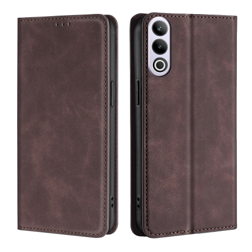 

For OnePlus Ace 3V 5G Skin Feel Magnetic Leather Phone Case(Dark Brown)