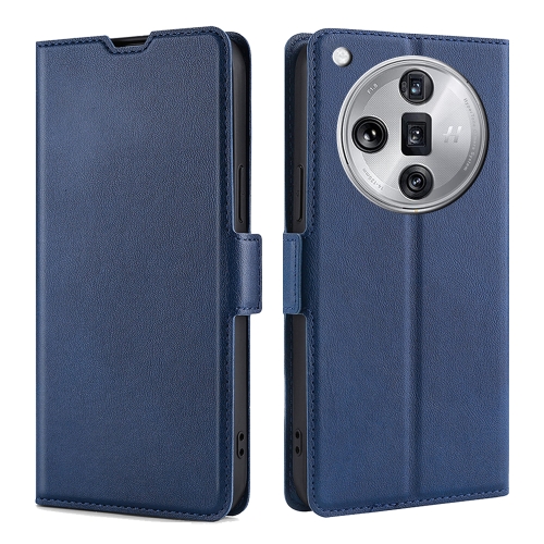

For OPPO Find X7 Ultra 5G Ultra-thin Voltage Side Buckle Horizontal Flip Leather Phone Case(Blue)