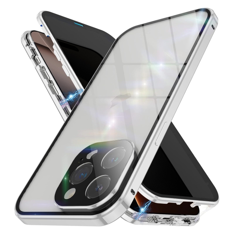 For iPhone 16 Pro Anti-peeping Magnetic Double-sided Tempered Glass Phone Case(Silver)
For iPhone 16 Pro Anti-peeping Magnetic Double-sided Tempered Glass Phone Case(Silver)